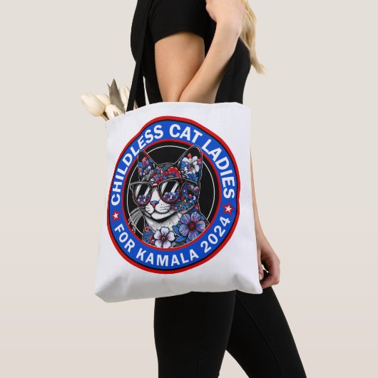 Kinderloze Kattenvrouwen Stem Kamala US 2024 Dems Tote Bag (Dichtbij)
