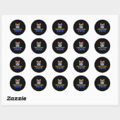 Kinderloze kattenvrouwen stemmen blauw ronde sticker (Vel)