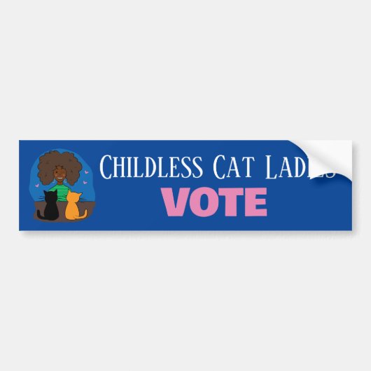 Kinderloze Kattenvrouwen Stemmen Bumpersticker (Voorkant)
