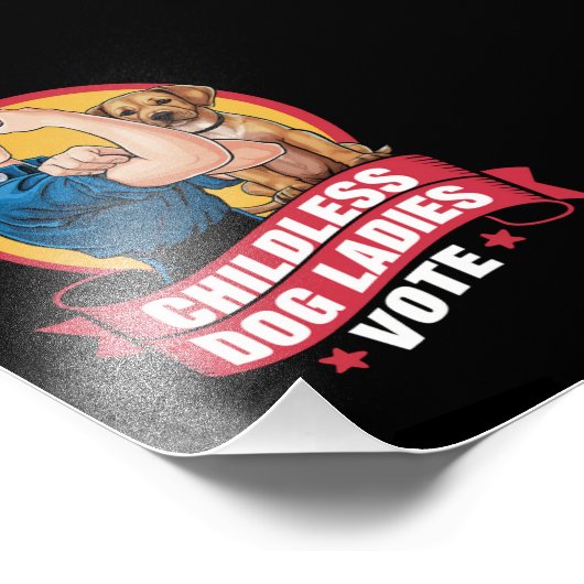 Kinderloze Kattenvrouwen Stemmen Hond De Riveter H Foto Afdruk (Hoek)