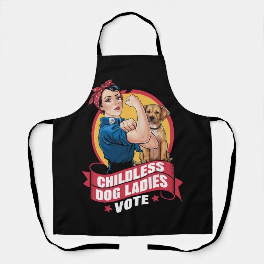 Kinderloze Kattenvrouwen Stemmen Hond De Riveter H Schort (Voorkant)