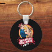 Kinderloze Kattenvrouwen Stemmen Hond De Riveter H Sleutelhanger (Voorkant)