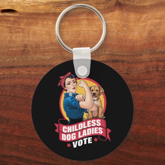 Kinderloze Kattenvrouwen Stemmen Hond De Riveter H Sleutelhanger (Voorkant)