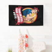 Kinderloze Kattenvrouwen Stemmen Hond De Riveter H Spandoek (Insitu)