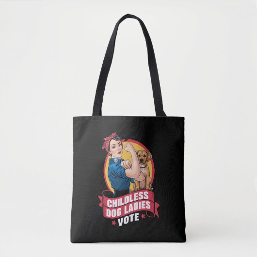 Kinderloze Kattenvrouwen Stemmen Hond De Riveter H Tote Bag (Voorkant)