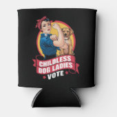 Kinderloze kattenvrouwen stemmen hond The Riveter- Blikjeskoeler (Voorkant)