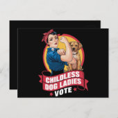 Kinderloze kattenvrouwen stemmen hond The Riveter- Briefkaart (Voorkant / Achterkant)