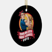 Kinderloze kattenvrouwen stemmen hond The Riveter- Keramisch Ornament (Rechts)