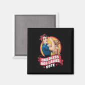 Kinderloze kattenvrouwen stemmen hond The Riveter- Magneet (Voorkant / Achterkant)