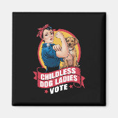 Kinderloze kattenvrouwen stemmen hond The Riveter- Magneet (Voorkant)