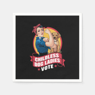 Kinderloze kattenvrouwen stemmen hond The Riveter- Servet