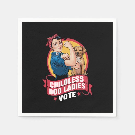 Kinderloze kattenvrouwen stemmen hond The Riveter- Servet (Voorkant)