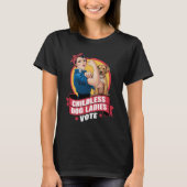 Kinderloze kattenvrouwen stemmen hond The Riveter- T-shirt (Voorkant)