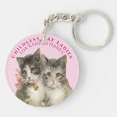 Kinderloze kattenvrouwen stemmen op Harris Schatti Sleutelhanger (Achterkant)