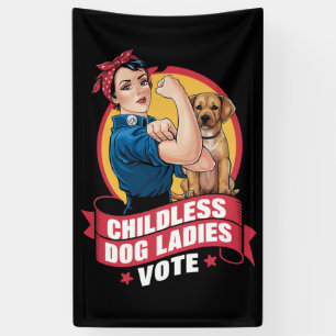Kinderloze Kattenvrouwen Stemmen op Hond De Rivete Spandoek
