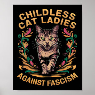 Kinderloze kattenvrouwen tegen fascisme 1 poster