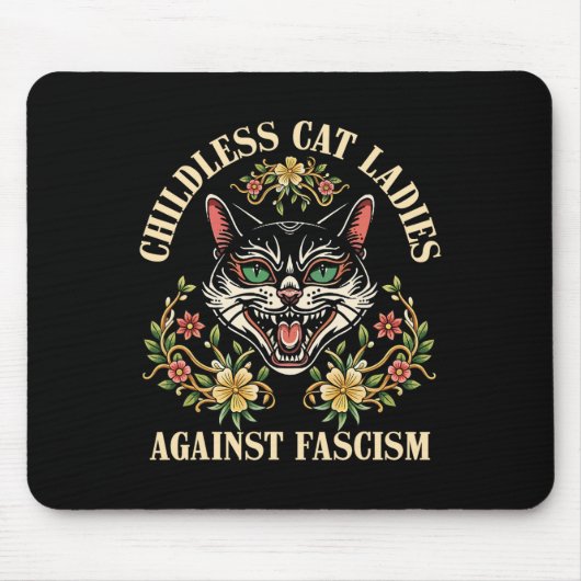 Kinderloze Kattenvrouwen tegen Fascisme 2 Muismat (Voorkant)