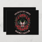Kinderloze kattenvrouwen tegen fascisme briefkaart (Voorkant / Achterkant)