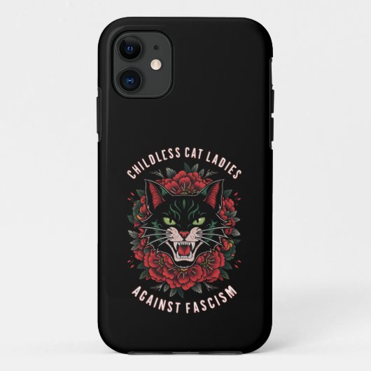 Kinderloze kattenvrouwen tegen fascisme Case-Mate iPhone case (Achterkant)