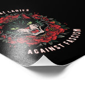 Kinderloze kattenvrouwen tegen fascisme foto afdruk (Hoek)