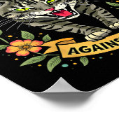 Kinderloze kattenvrouwen tegen fascisme poster (Hoek)