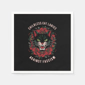 Kinderloze kattenvrouwen tegen fascisme servet (Voorkant)