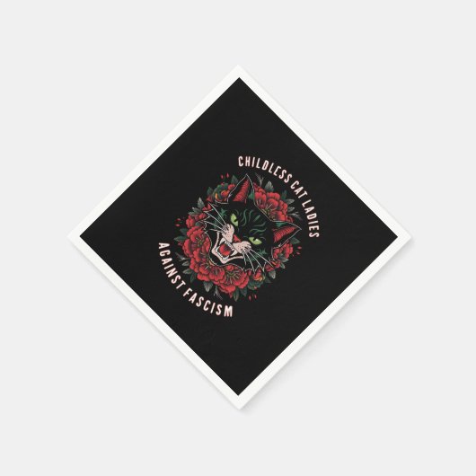 Kinderloze kattenvrouwen tegen fascisme servet (Hoek)