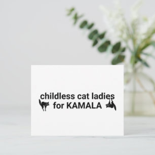 Kinderloze kattenvrouwen voor Kamala grappig zwart Briefkaart