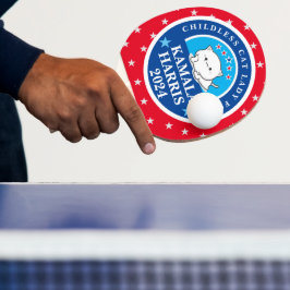 Kinderloze Katvrouw voor Kamala Harris Tafeltennisbatje