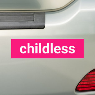Kinderloze minimalistische typografie grappig heet bumpersticker
