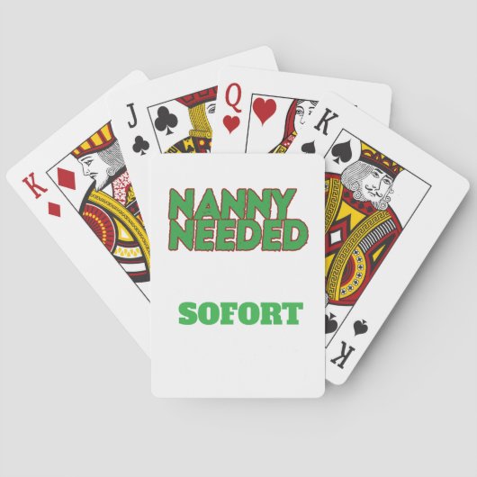 Kindermädchen geburtstagsgeschenk Spruch funny tex Pokerkaarten (Achterkant)