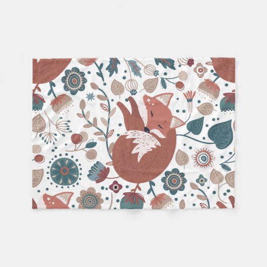 Kindermandje voor Boho Style Fox Fleece Blanket (Voorkant (Horizontaal))