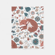 Kindermandje voor Boho Style Fox Fleece Blanket