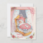  kindermeisje met Wieg Roze Baby shower Kaart (Voorkant)