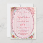  kindermeisje met Wieg Roze Baby shower Kaart (Achterkant)