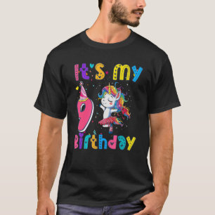 Kindermeisje Unicorn 9th Ik ben 9 jaar oud T-shirt