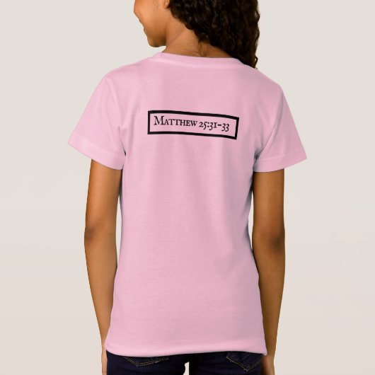 Kindermeisjes Str8 Schapenroze en zwarte T-shirt (Achterkant)