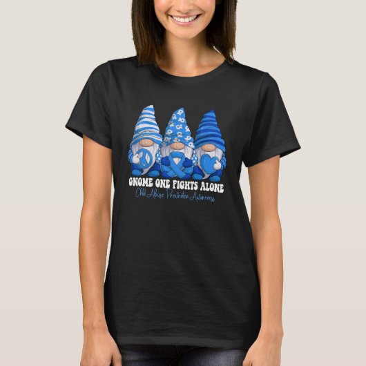 Kindermisbruikpreventie Bewustzijn Maand Blauw Lin T-shirt (Voorkant)