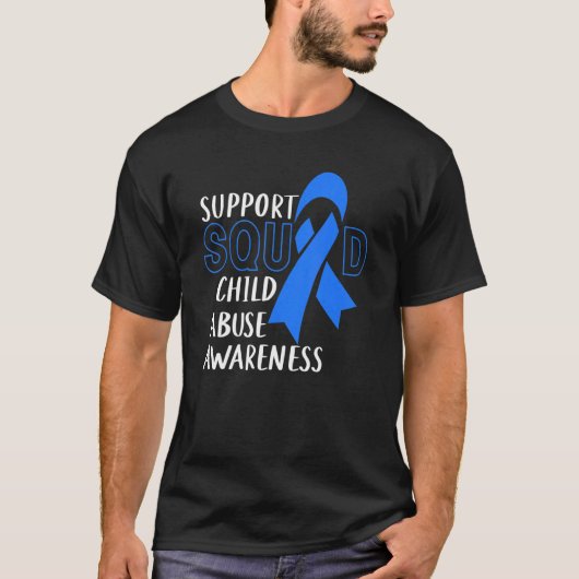 Kindermisbruikpreventie Maand April Support Squad  T-shirt (Voorkant)