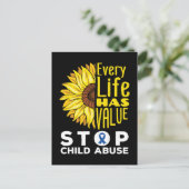 Kindermishandeling Zonnebloem Elke levenswaarde Briefkaart (Staand voorkant)