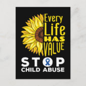 Kindermishandeling Zonnebloem Elke levenswaarde Briefkaart (Voorkant)