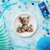  kindermuis bloem papieren bordje (Feest)