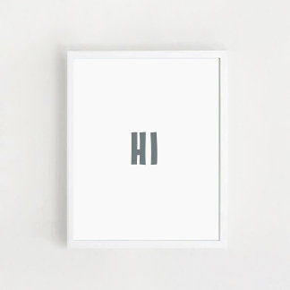 Kindermuurdecoratie "HI" Poster