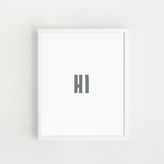 Kindermuurdecoratie "HI" Poster