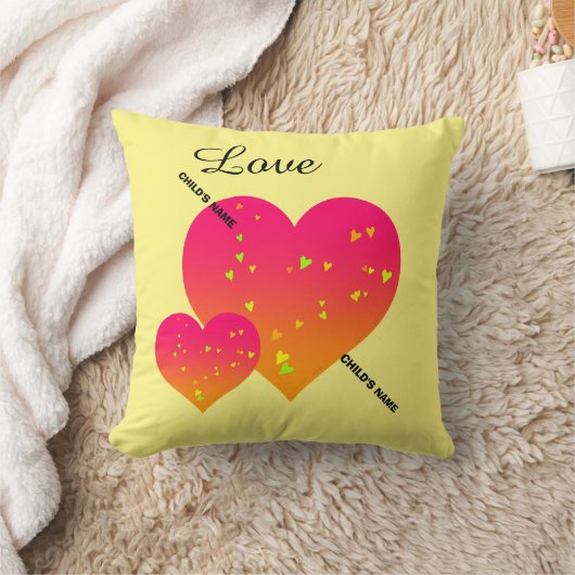 KINDERNAAM Gepersonaliseerde HARTEN Sierkussen (Deken)