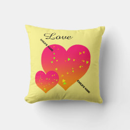 KINDERNAAM Gepersonaliseerde HARTEN Sierkussen