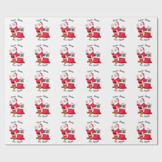 Kindernaam uit kerstmis met kerstmis cadeaupapier (Vlak)