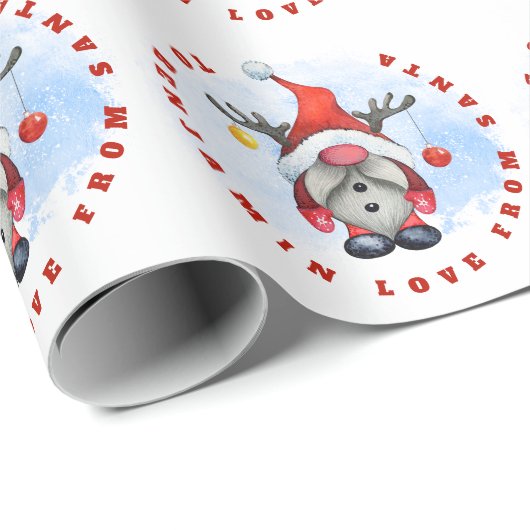 Kindernaam van kerstman-koepel cadeaupapier (Rol Hoek)