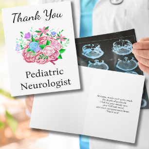 Kinderneuroloog bedankt hersenen met bloemen kaart