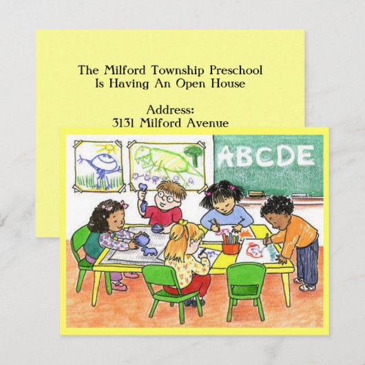 KINDERONDERWIJS VOOR KINDEREN KAART (Voorkant / Achterkant)